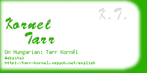 kornel tarr business card